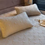 Quilted Fitted Sheet King Size, Fits Mattress Upto 15" Deep, 3-Piece Set (1 Fitted Sheet, 2 Pillowcases), Ultra Soft, Breathable, Machine Washable - Image 5