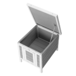 20" Wooden Waterproof Rabbit Hutch Pet Bunny Small Animal House Habitat Gray - Image 3