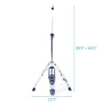 Professional Pedal Control Style Drum High Hat Cymbal Stand with Pedal Silver & Black - Image 15