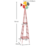 6.2ft Red 4-Blade Iron Windmill with 4-Leg Stand and Storage Shelf - Image 9
