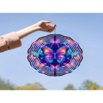 CIFbuy 3D Metal Blue Butterfly Wind Spinner: Yard and Garden Decoration, 25.4cm Kinetic Outdoor Spinner, Spinfinity Wind Sculpture, No Feather, Classic Style(TikTok/temu self-pickup orders) - Image 5