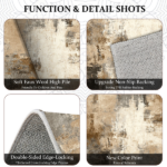 Three-piece kitchen rug set, non-slip and washable, abstract pattern kitchen hallway rug, soft and comfortable, suitable for sinks, floors, entrances, hallways and bathrooms. - Image 7
