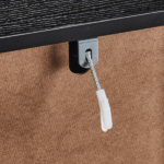 Handleless Grille-Finished 3-Drawer Bedside Table P2 Particleboard + MDF & Melamine Veneer + Thermoformed Drawer Cabinet 23.62*12.99*22.05in Black - Image 10