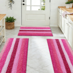 Three-piece kitchen rug set, non-slip and washable, abstract pattern kitchen hallway rug, soft and comfortable, suitable for sinks, floors, entrances, hallways and bathrooms. - Image 8