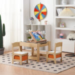Children's Wooden Table And Chair Set With Two Storage Bags (One Table And Two Chairs) - Image 36