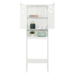 Double Door Fork Toilet Cabinet White - Image 43