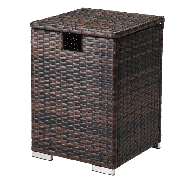 Replace 95812680 40*40*57cm Iron Frame Gas Bottle Storage Rattan Side Table Brown Gradient