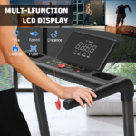 Treadmills for Home, 3.5HP Quiet Folding Treadmill with Heart Rate Sensor, Dual Cushion System, 330lbs Weight Capacity, Holder for Cup & Phone - Image 6