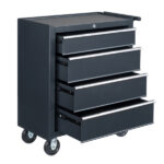 Single-bottom cabinet 4-draw, steel, black 330lb instrument cart, storage room - Image 17