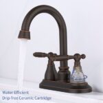 Bathroom Faucet Oil Rubbed Bronze 360 Degree High Arc Swivel Spout 4 Inches Centerset Vanity Faucet Modern 3 Holes Lavatory Faucet NOT INCLUED Drain[Unable ship on weekends, TK/TEMU only for pickup, only TX10643 warehouse supports GOFO] - Image 5