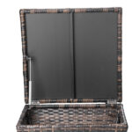 Outdoor PE Wicker Side Table with Storage, Small Patio Storage Bin Container for Hose Cushion Towel, Brown SAME AS 46755449 - Image 13