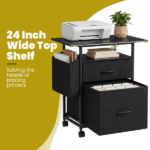File Cabinets, Storage Cabinets for Hanging Files Letter/Legal/F4/A4 Size, Black - Image 3