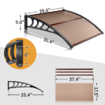 Same Code 70596693 100 x 96cm Household Application Door & Window Rain Cover Eaves Brown Board & Black Holder - Image 15