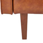 Modern PU Leather Futon Sofa with Tufted Backrest, Adjustable Reclining Couch with Wood & Metal Legs, Mid-Century Style Sofa for Living Room - Image 12