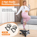 Steppers for Exercise, Mini Stair Stepper with Resistance Bands at Home Workout Equipment with 330.7LBS Loading Capacity, Hydraulic Fitness Stepper with LCD Monitor - Image 2
