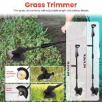 3-in-1 Cordless Electric Pole Saw & Mini Chainsaw & Grass Trimmer Kit with Adjustable Length 2Pcs 21V 1500mAh Batteries 4in/6in Chains Saw Rotatable Head, Safety Switch + Gloves/Goggle for Yard/Garden - Image 5