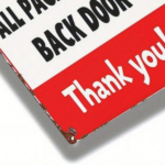 CIFbuy 1pc 2D Flat Metal Sign Please Deliver All" Packages To The Back Door, Weatherproof Red Background White Text Unframed Decor Deliver All PacikTok, Deliver All PacikTok, t Self-pickup Logiopics - Image 5