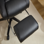Office Chair with Foot Rest and Waist Lumber Support, Ergonomic Gaming Chair with Adjustable Height Headrest, High-Back Leather Reclining Chair for Home, Black - Image 11