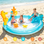 Kids Inflatable Marine Life Spray Pool with Slide & Ring‑Toss Game, PVC Outdoor Water Play Center for Backyard Lawn, Suitable for Ages 2‑6 - Image 10
