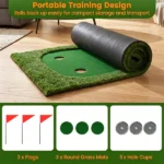 Real Roll Golf Putting Mat 10ft x 3.5ft, Non-Slip Indoor Outdoor Practice Green Turf with Hole Cups Flags for Home Office Backyard Training - Image 8