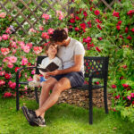 47in PVC Mesh Backrest Iron Bench Black - Image 16