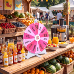 24" Spinning Prize Wheel with Foldable Stand Stand-Up & Tabletop Fortune Wheel - Pink - Image 10