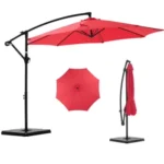 9ft Half Umbrella for Balcony, Porch, or Deck, Red (Shipment from Walmart) - Image 14