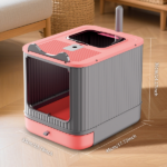 Elevated leak proof elf pink cat litter box, made of sturdy and durable materials, also suitable for multi cat households - Image 4