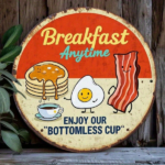 CIFbuy 1Pc Vintage Rustic Retro Metal Wall Sign 8x8Inch Bacon Eggs Pancakes Breakfast Pattern Durable 2D Flat Art Decor Sign For Home K TikTok, TikTok, me K Self-pickup Logiopics - Image 8