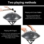 10 Notes Black Solid Color Handpan Drum Steel Percussion Instrument - Image 5