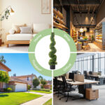 2pcs Green 115cm Spiral Boxwood PVC Artificial Tree - Image 5