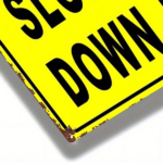 CIFbuy 1pc Heavy-Duty Iron Slow Down Warning Sign, 8x12 Inch Yellow Speed Limit Sign, 2D Flat Traffic Safety Decor For Office & Parking TikTok, TikTok, Sign Self-pickup Logiopics - Image 5