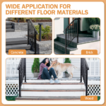 [Same Code 89100953]Matte Black Outdoor 2-Step Iron Handrail - Image 8