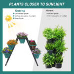 Raised Garden Planter Bed, Tiered Planter Stand with 5 Boxes, Vertical Raised Garden Bed for Herbs, Flowers, or Vegetables in Patio Balcony Indoor Outdoor - Image 6