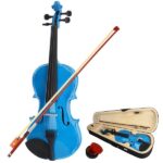 New 4/4 Acoustic Violin Case Bow Rosin Dark Blue - Image 2