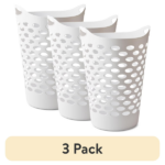 (3 pack) Flexible Round Laundry Hamper, White Plastic (Shipment from Walmart)