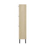 Rattan 3 Door Shoe Rack, Freestanding Modern Shoe Storage Cabinet, for Entryway - Image 3
