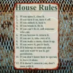CIFbuy 2D Flat House Rules Aluminum Sign Vintage Rustic Wall Art Decor for Home Bar Garage Club Restaurant Cafe 8x12 Inches (TikTok, temu pick-up service) - Image 7
