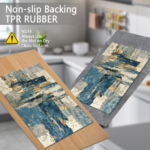 Three-piece kitchen rug set, non-slip and washable, abstract pattern kitchen hallway rug, soft and comfortable, suitable for sinks, floors, entrances, hallways and bathrooms. - Image 4