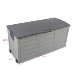 75gal 260L Outdoor Garden Plastic Storage Deck Box Chest Tools Cushions Toys Lockable Seat - Image 11