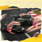 Black 12V Electric Drift Go Kart: Kids Ride On Vehicle with Soft Start, Music Function & Colorful Lights - Image 7