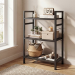 3 Tier Bookshelf, Free Standing Shelf, Bookcase Shelf Storage Organizer, Industrial Book Shelves for Home Office, Living Room, Kitchen, Black (Shipment from Walmart) - Image 6