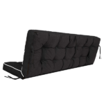 Outdoor Swing Cushions 55 Inch, Waterproof 4" Thick Porch Swing Cushion Replacement with Backrest and Ties, Comfortable 2-3 Seat Pation Swing Pad for Backyard, Garden, Lawn, Outdoor Furniture black - Image 8