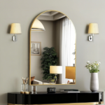 20"X30" Arched Bathroom Mirror, Wall Mounted Mirror with Aluminum Alloy Frame, Bathroom Mirror for Living Room, Bedroom, Bathroom and Entryway, Gold