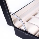 24 Compartments Top-level Opening Style Leather Watch Collection Box Black - Image 10