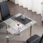 4pcs Elegant Assembled Stripping Texture High Backrest Dining Chairs Black Replace encoding 13028198-18410366 - Image 104