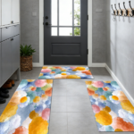 Three-piece kitchen rug set, non-slip and washable, abstract pattern kitchen hallway rug, soft and comfortable, suitable for sinks, floors, entrances, hallways and bathrooms. - Image 10