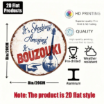 CIFbuy 1pc 8x8in Vintage Bouzouki Instrument Round Sign, "" Instrument Round Sign, Sign, Greek Music Culture 2D Flat Decorative Plaque TikTok, Temu Self-pickup Logiaqics - Image 8