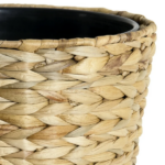 Natural Finish Water Hyacinth Trash Can with Removable Liner, 1.8 Gallon - Image 3