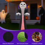 Replace 66071740 12FT Giant Halloween Inflatable Blow Up Decorations, Grim Reaper with Jack-o'-Lantern Pumpkin Head and 3-Color LED Flame for Holiday Party Garden Lawn Yard Patio Décor - Image 6
